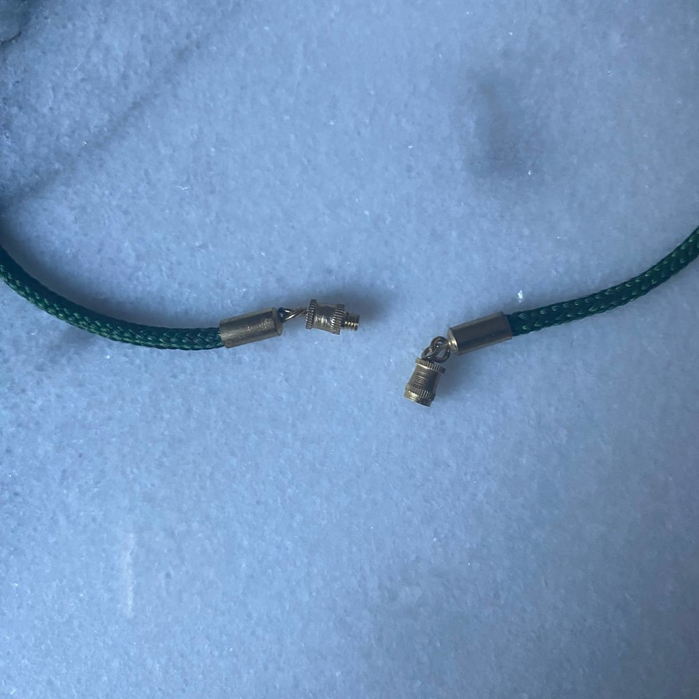 Vintage Cloisonne Pink Florals Pendant Necklace Green Silk Cord Tassel Boho Chic - Picture 5 of 6